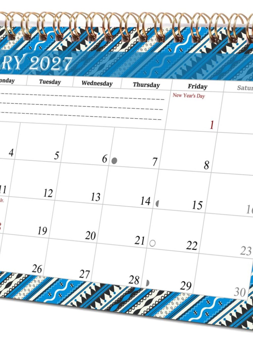 2027-12 Months Desk Calendar Desktop Planner with To-Do List & Notes 017